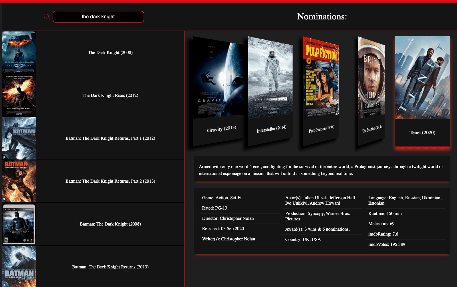 Project screenshot